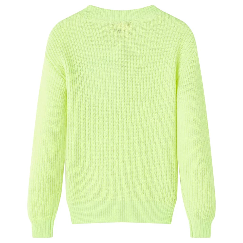 Gyerek pulóver kötött neonsárga 128