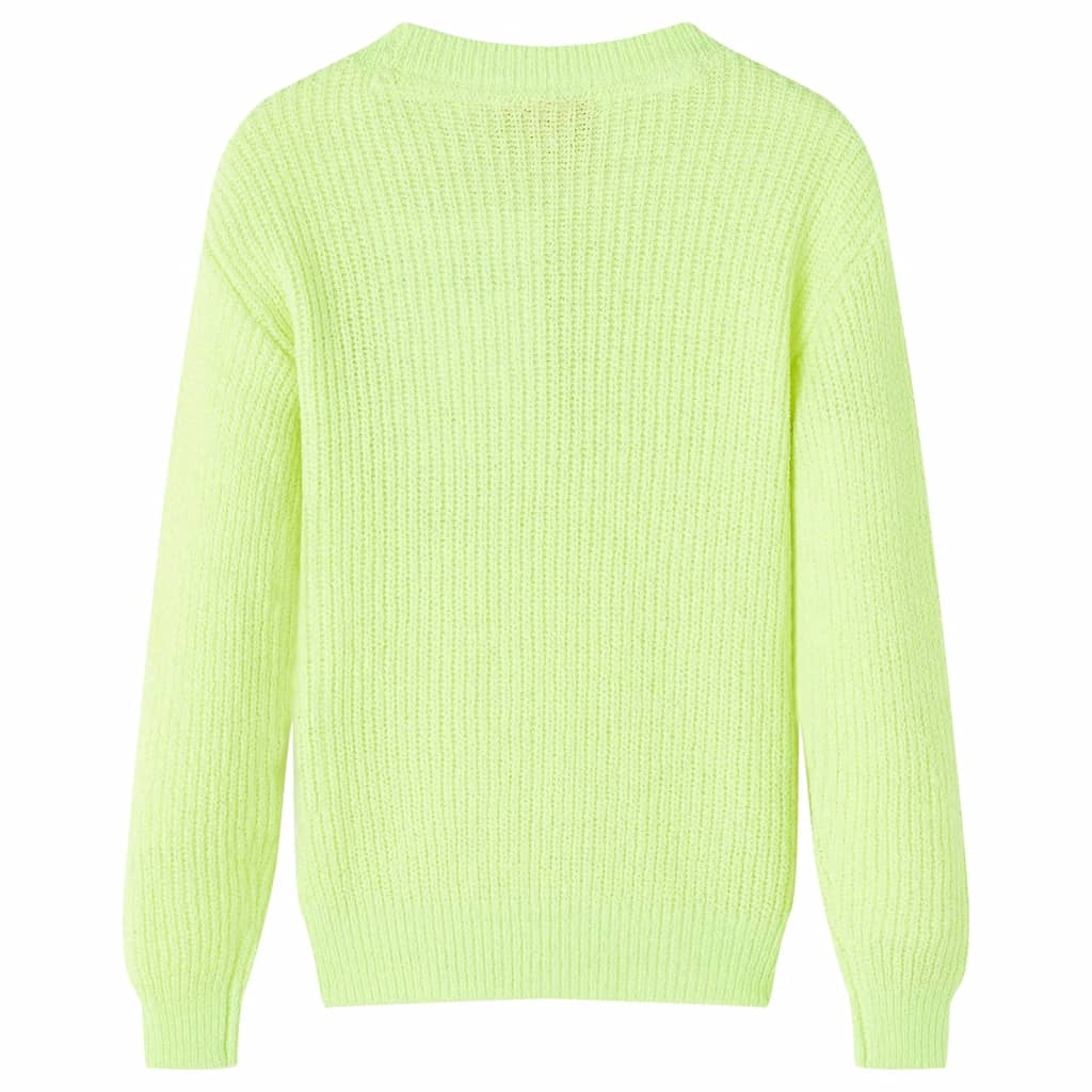 Gyerek pulóver kötött neonsárga 140