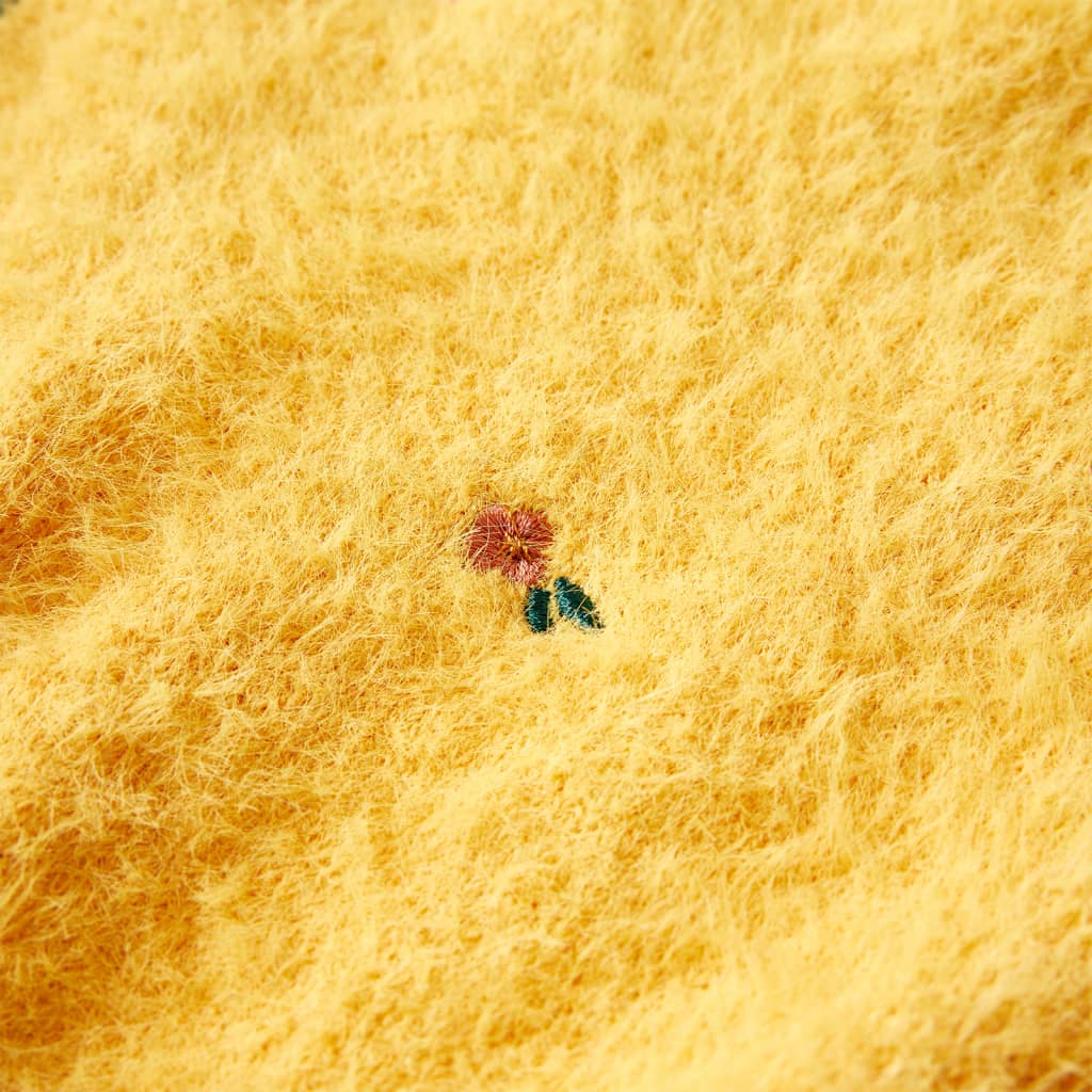 Gyerek pulóver kötött okkersárga 140