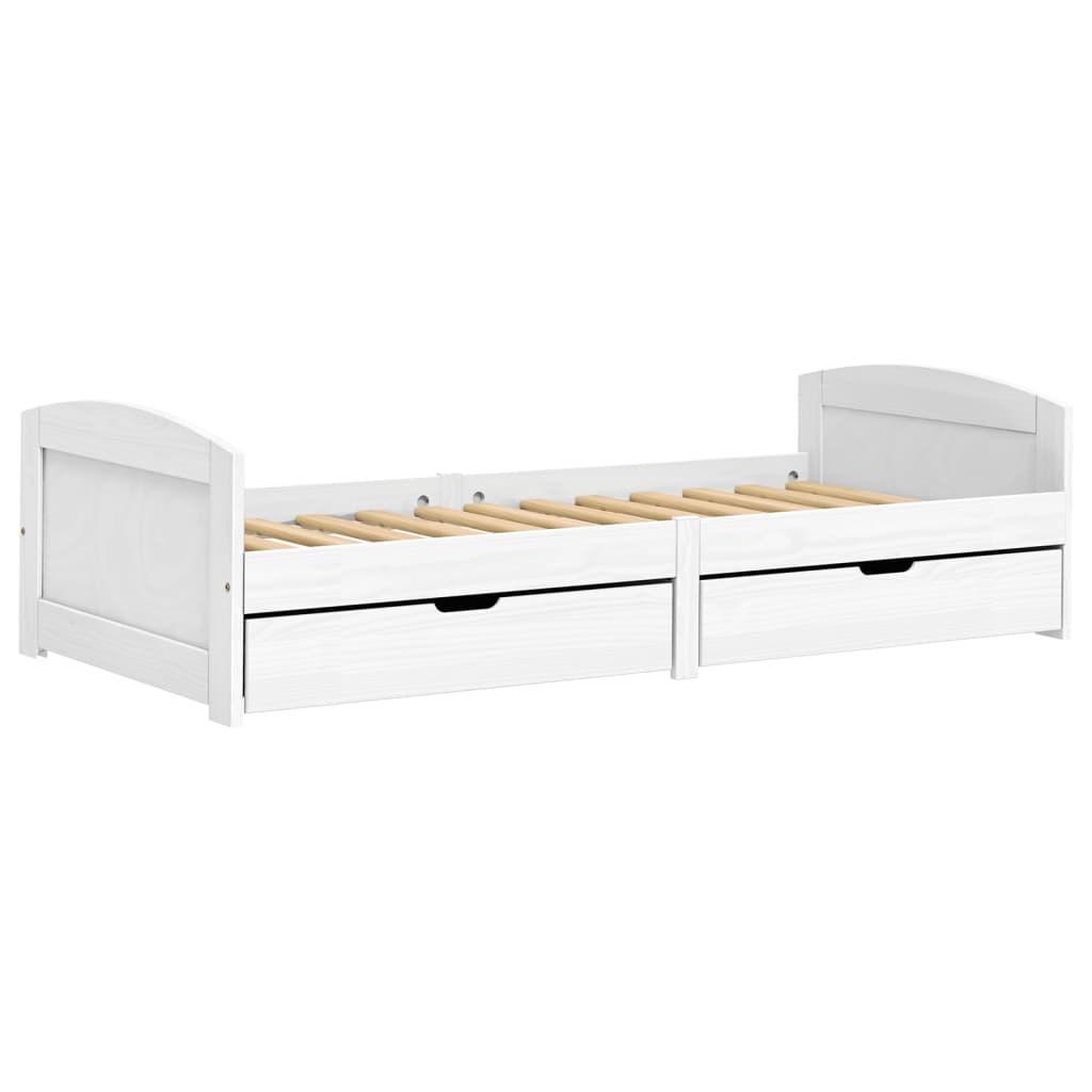 IRUN fehér tömör fenyőfa kanapéágy 2 fiókkal 90 x 200 cm