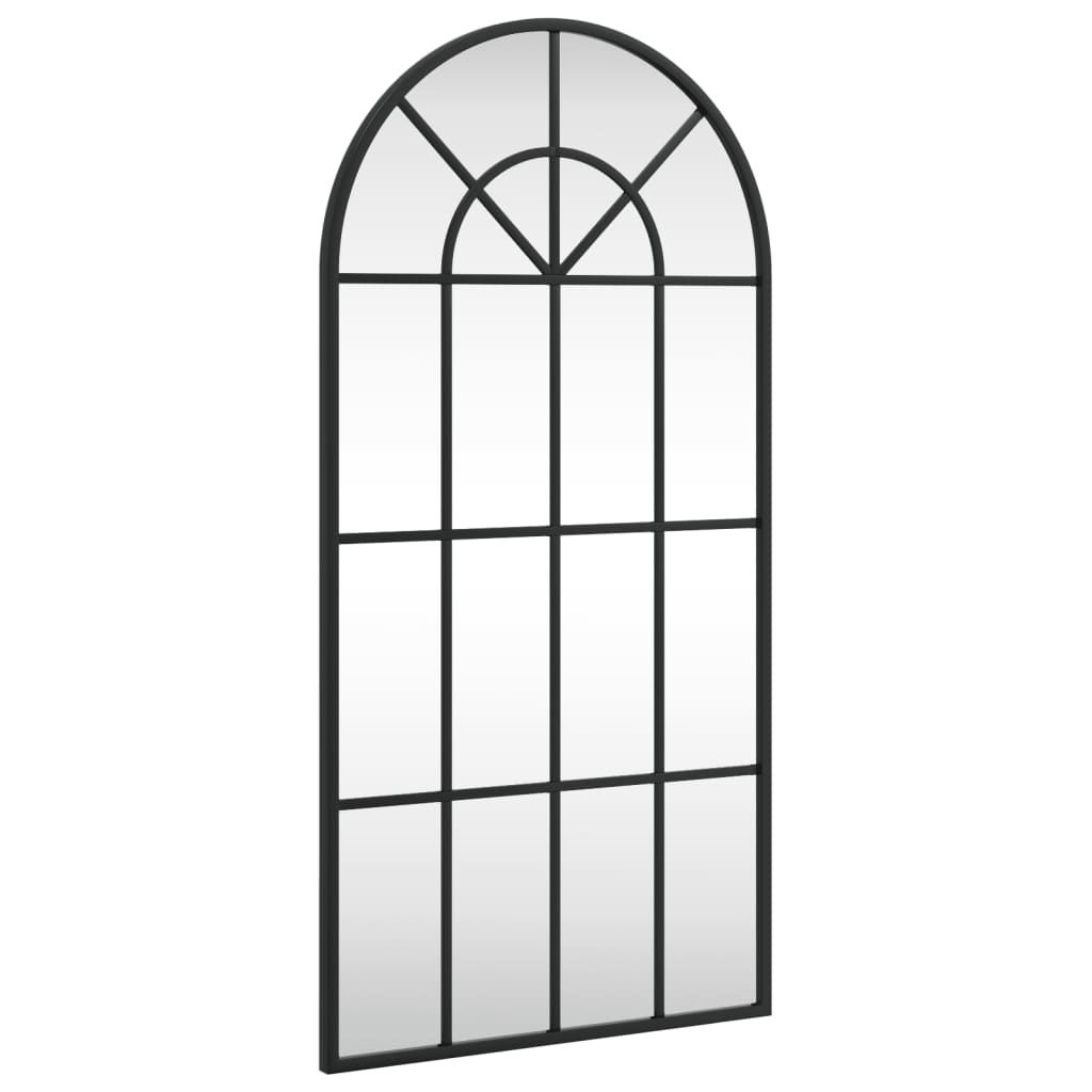 fekete ívelt vas fali tükör 40 x 80 cm