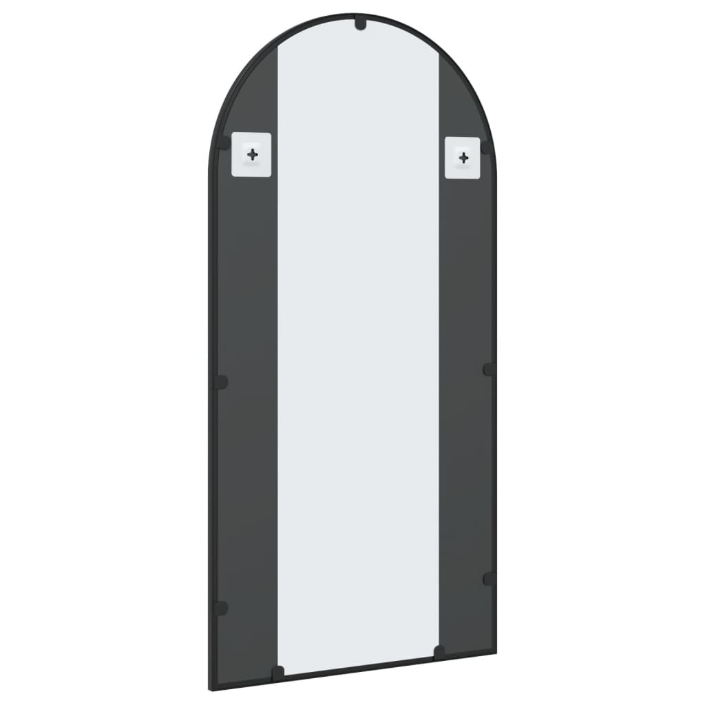 fekete ívelt vas fali tükör 50 x 100 cm