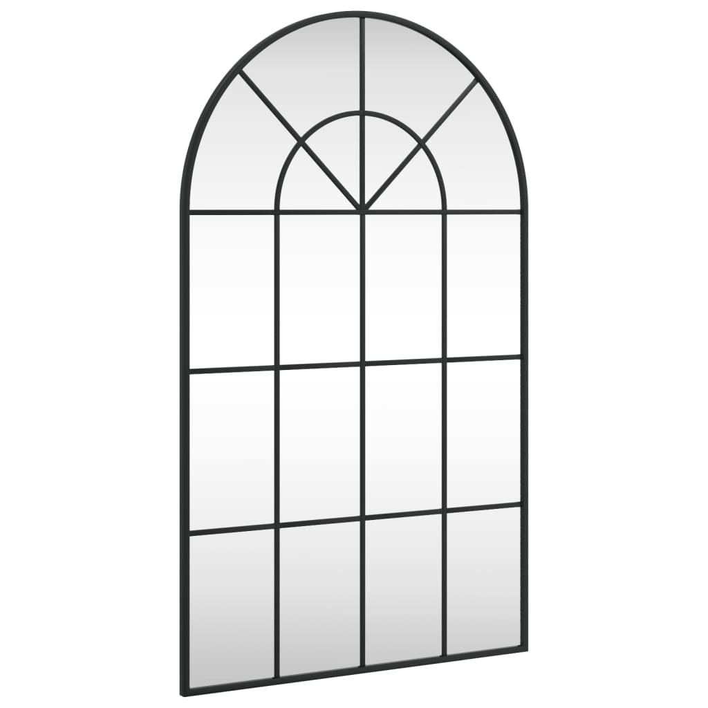 fekete ívelt vas fali tükör 60 x 100 cm