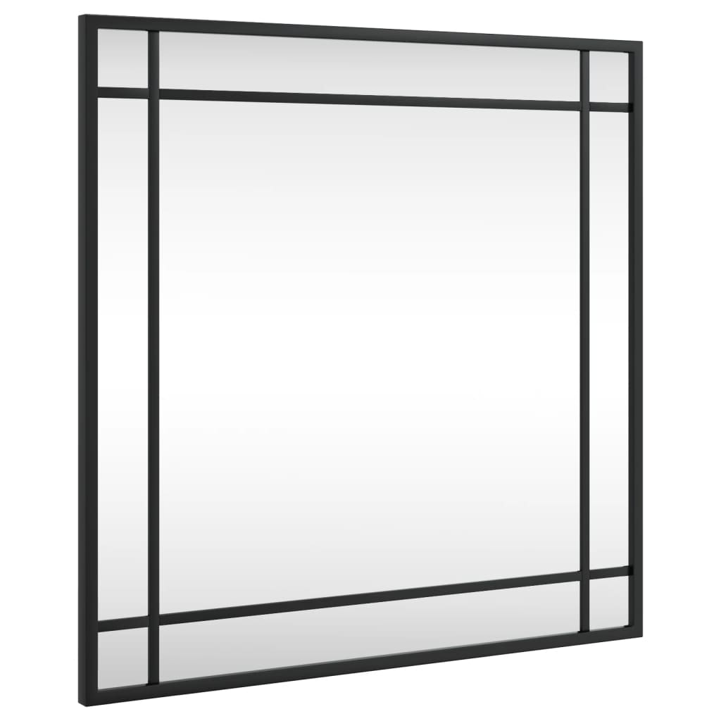 fekete négyzet alakú vas fali tükör 50 x 50 cm