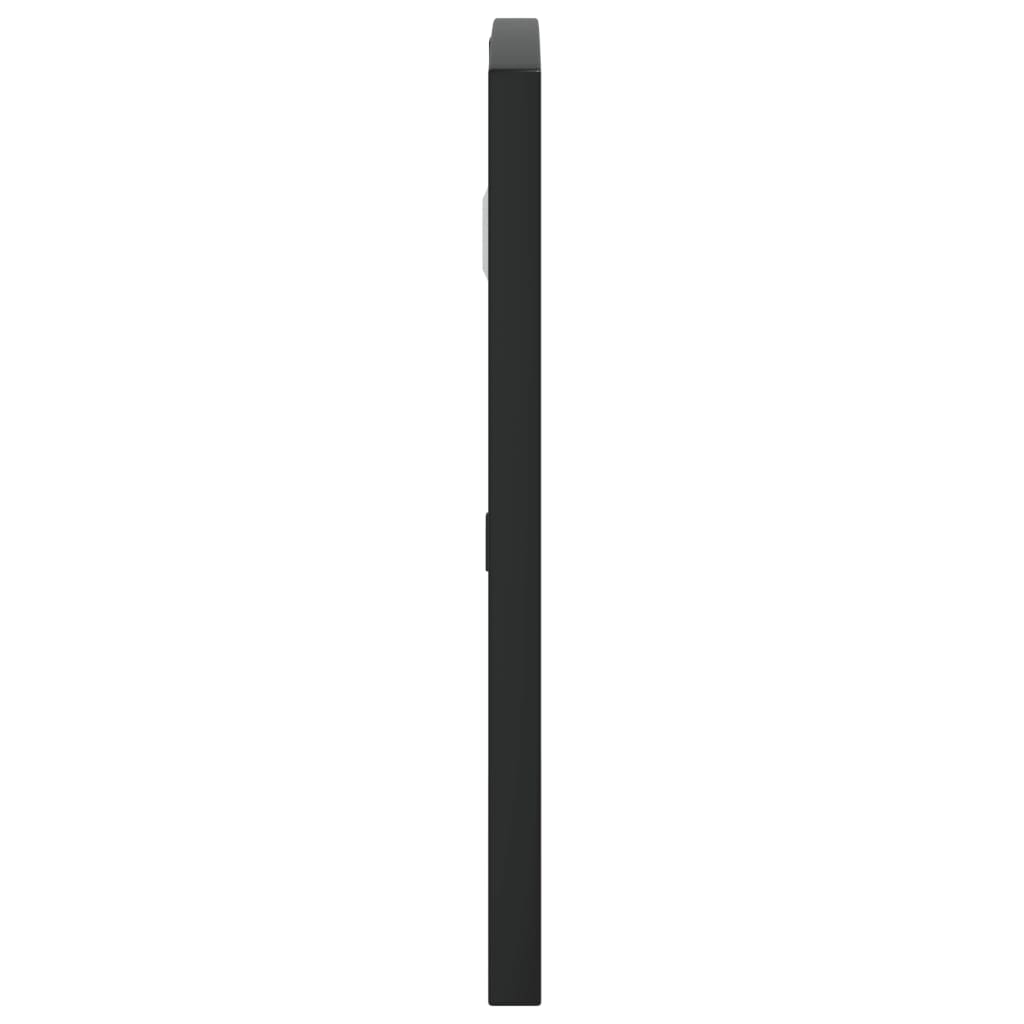 fekete ívelt vas fali tükör 60 x 30 cm