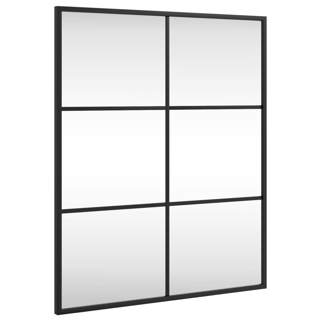 fekete téglalap alakú vas fali tükör 50 x 60 cm