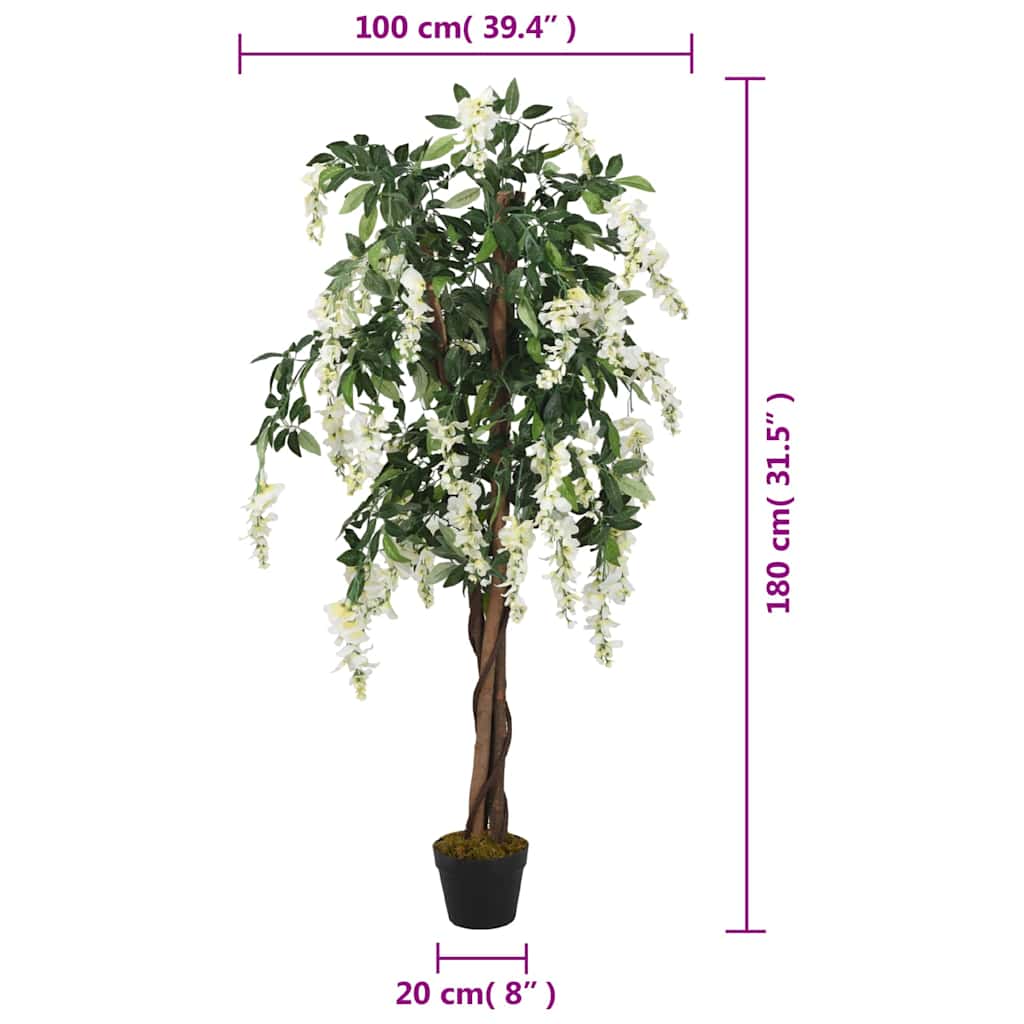 zöld és fehér mű akácfa 1260 levéllel 180 cm