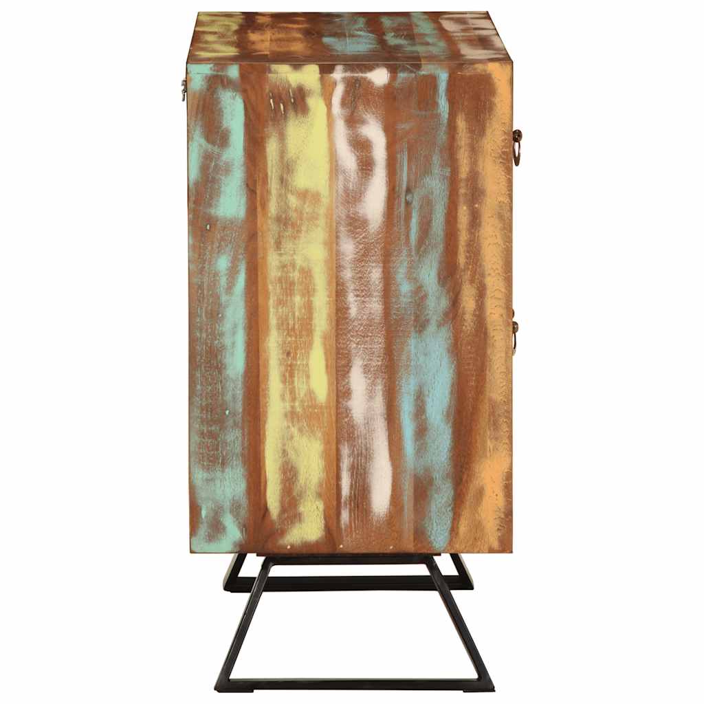 többszínű tömör újrahasznosított fa fiókos szekrény 70x35x70 cm