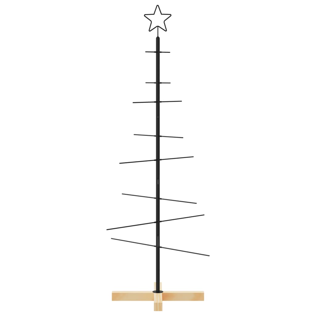 fekete fém karácsonyfa alap dekorációhoz 120 cm