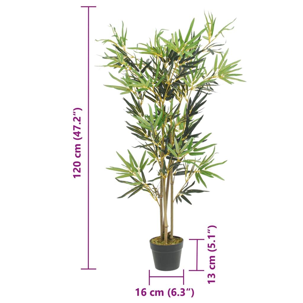 zöld mű bambuszfa 552 levéllel 120 cm