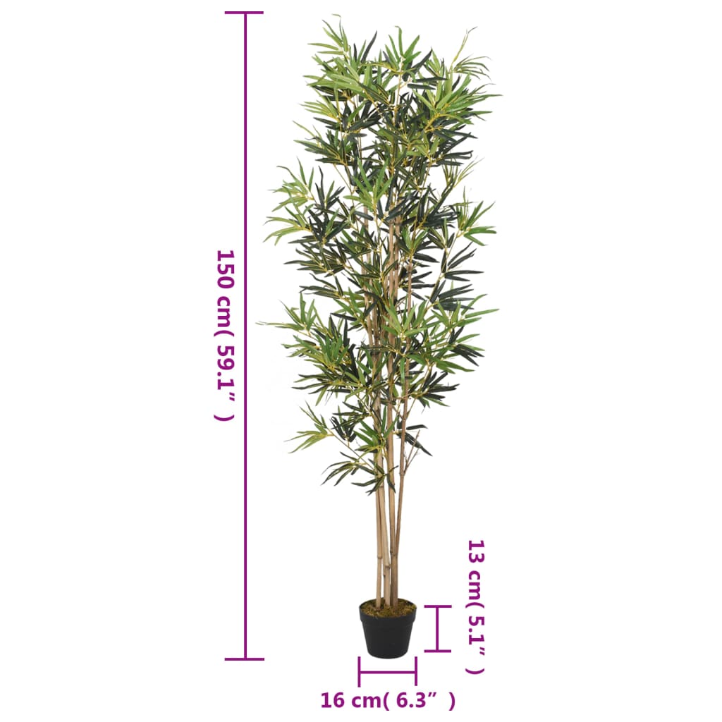 zöld mű bambuszfa 828 levéllel 150 cm