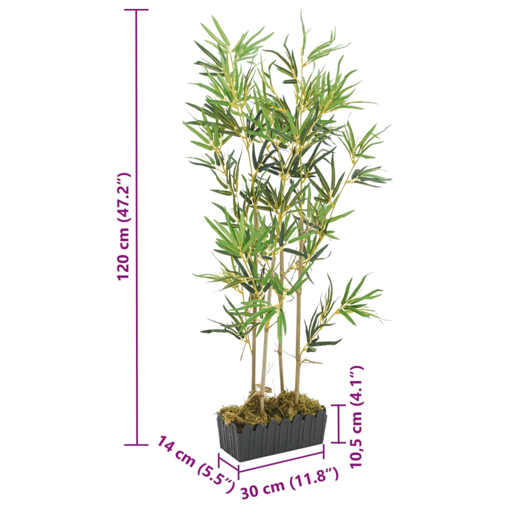 zöld mű bambuszfa 552 levéllel 120 cm