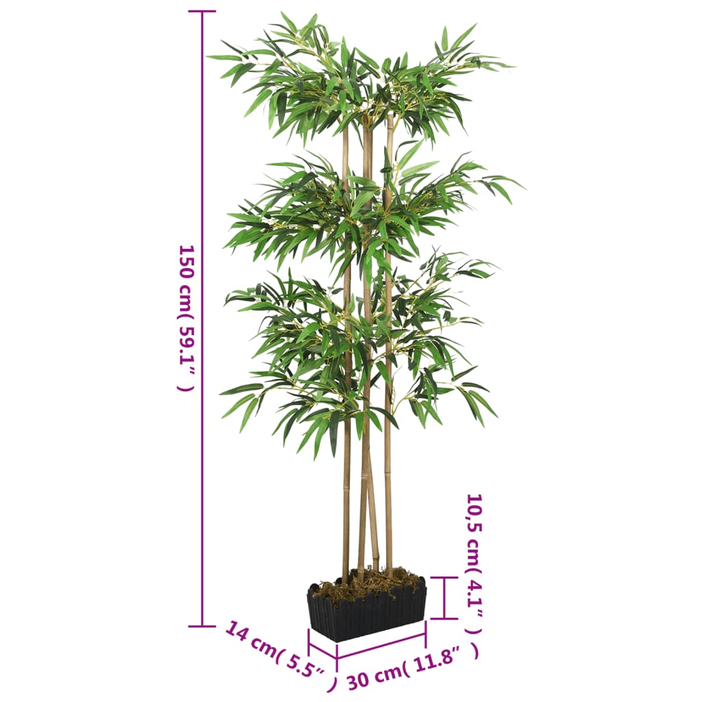 zöld mű bambuszfa 988 levéllel 150 cm