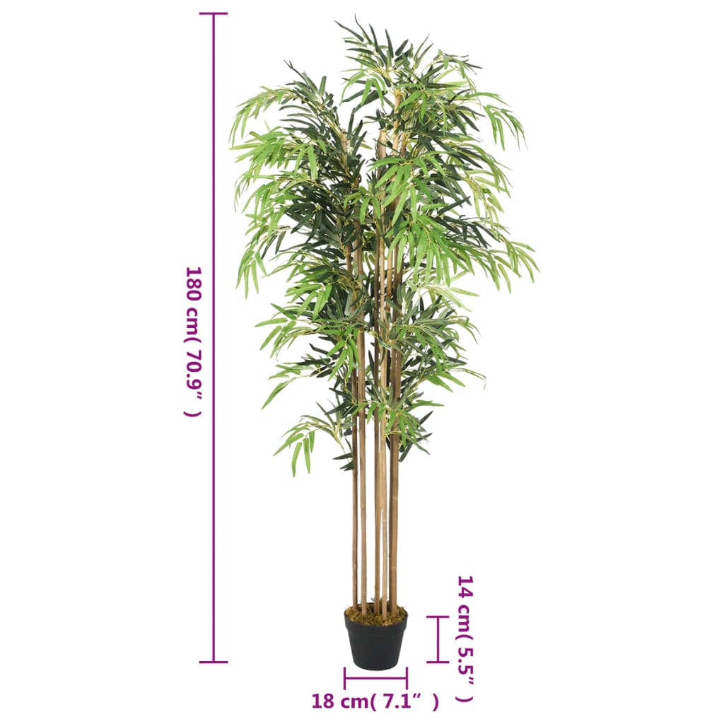 zöld mű bambuszfa 1605 levéllel 180 cm