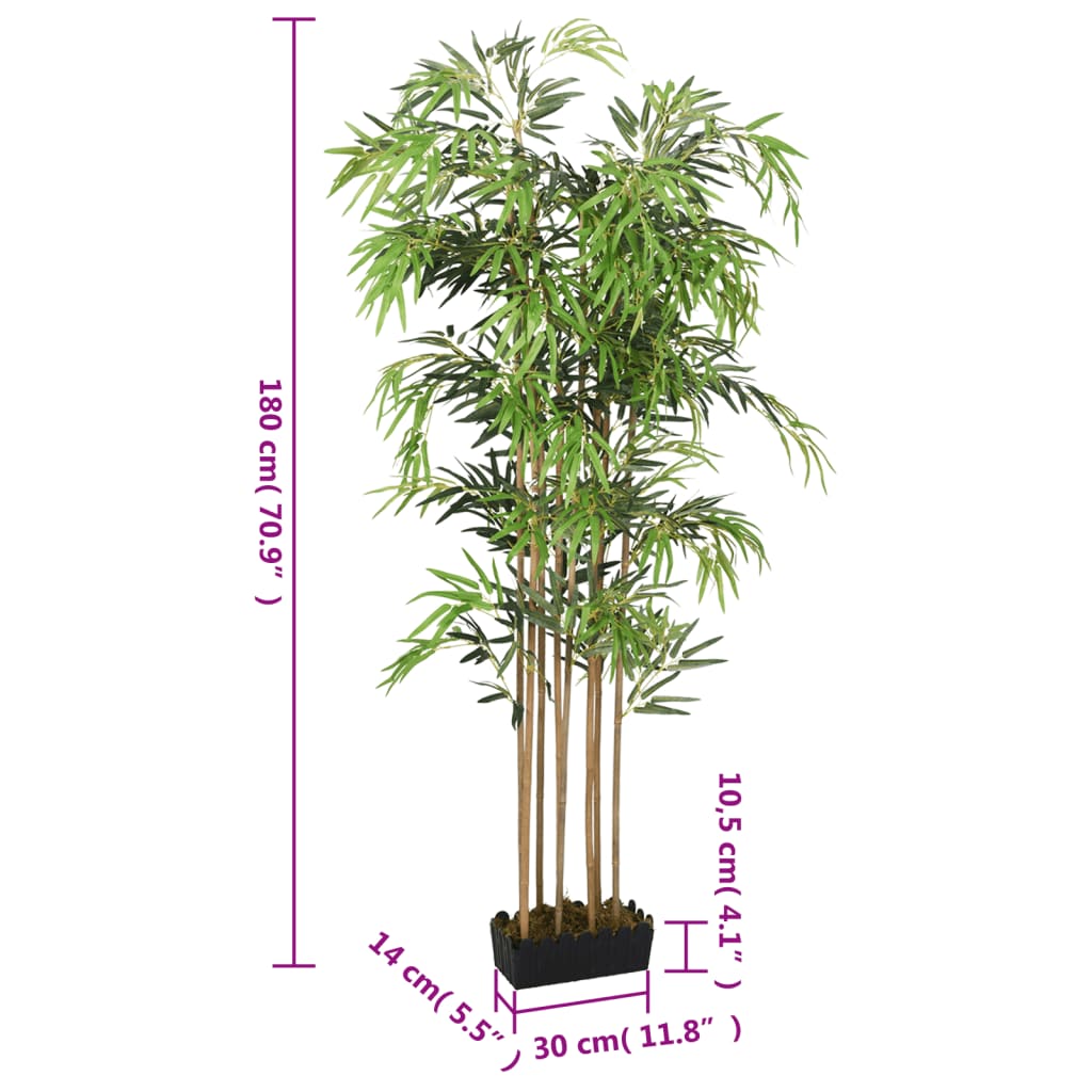 zöld mű bambuszfa 1605 levéllel 180 cm