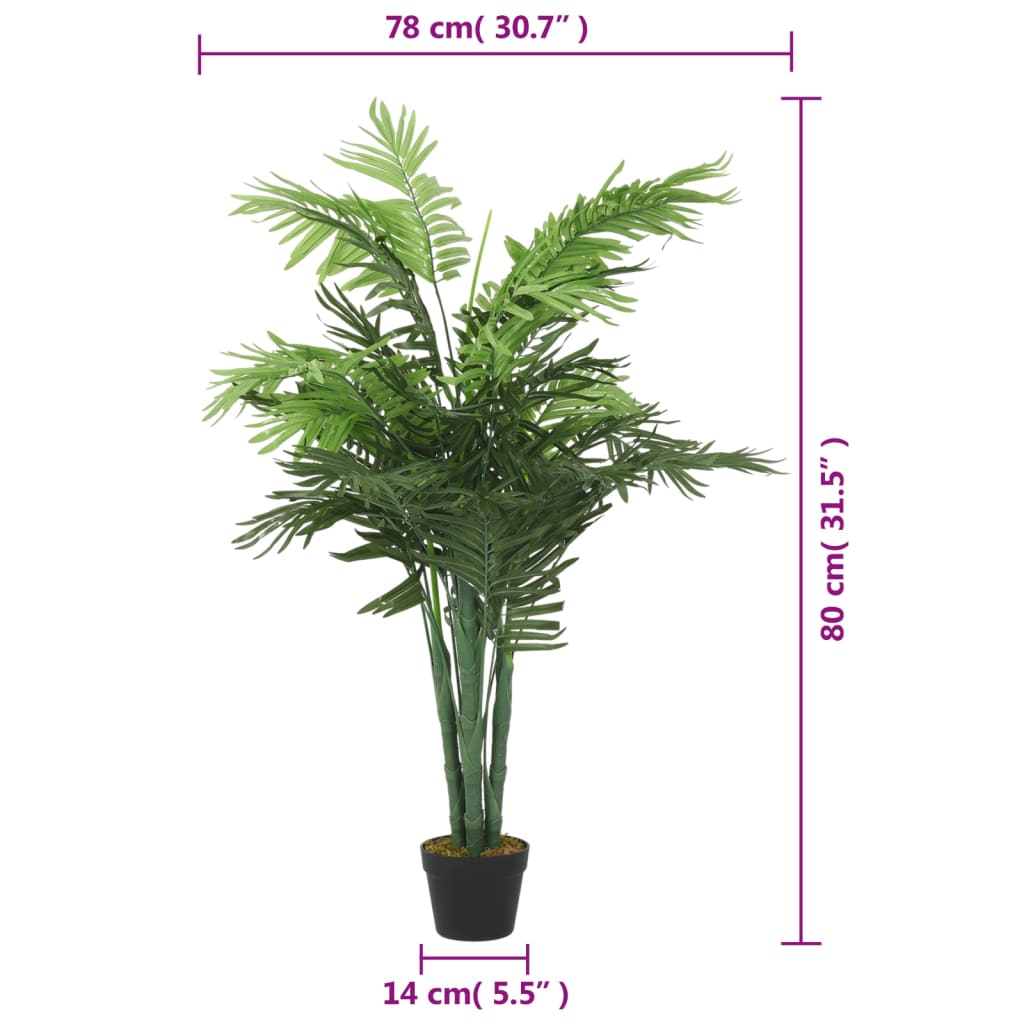 zöld mű pálmafa 18 levéllel 80 cm