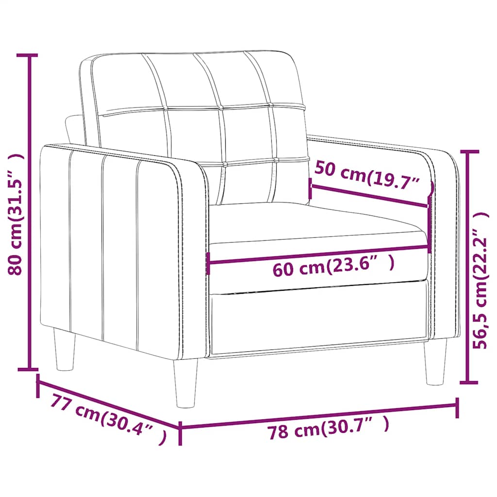 barna szövet kanapéfotel 60 cm