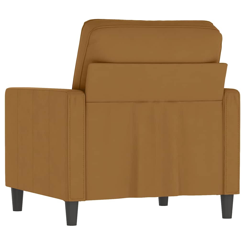 barna bársony kanapéfotel 60 cm