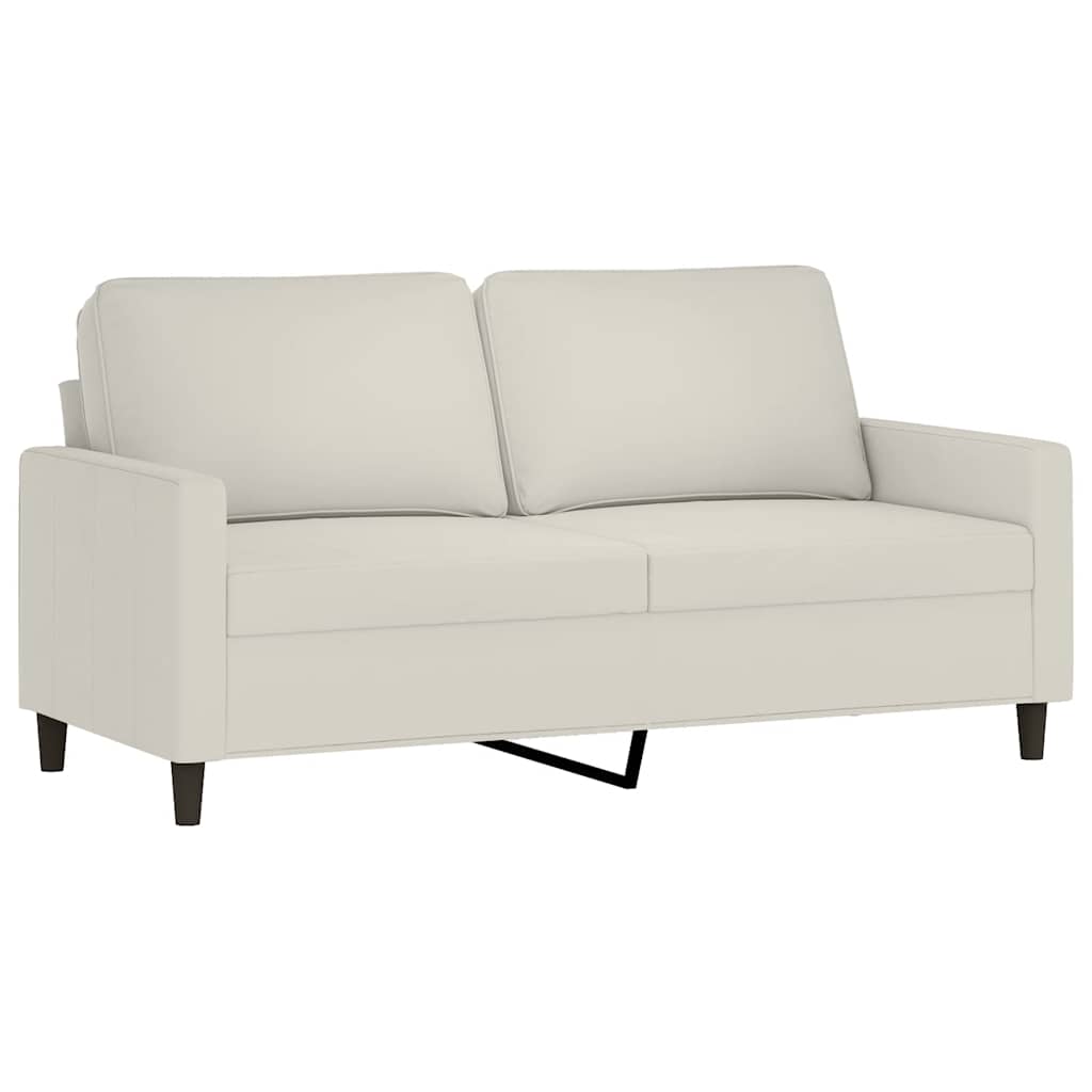 kétszemélyes krémszínű bársony kanapé 140 cm