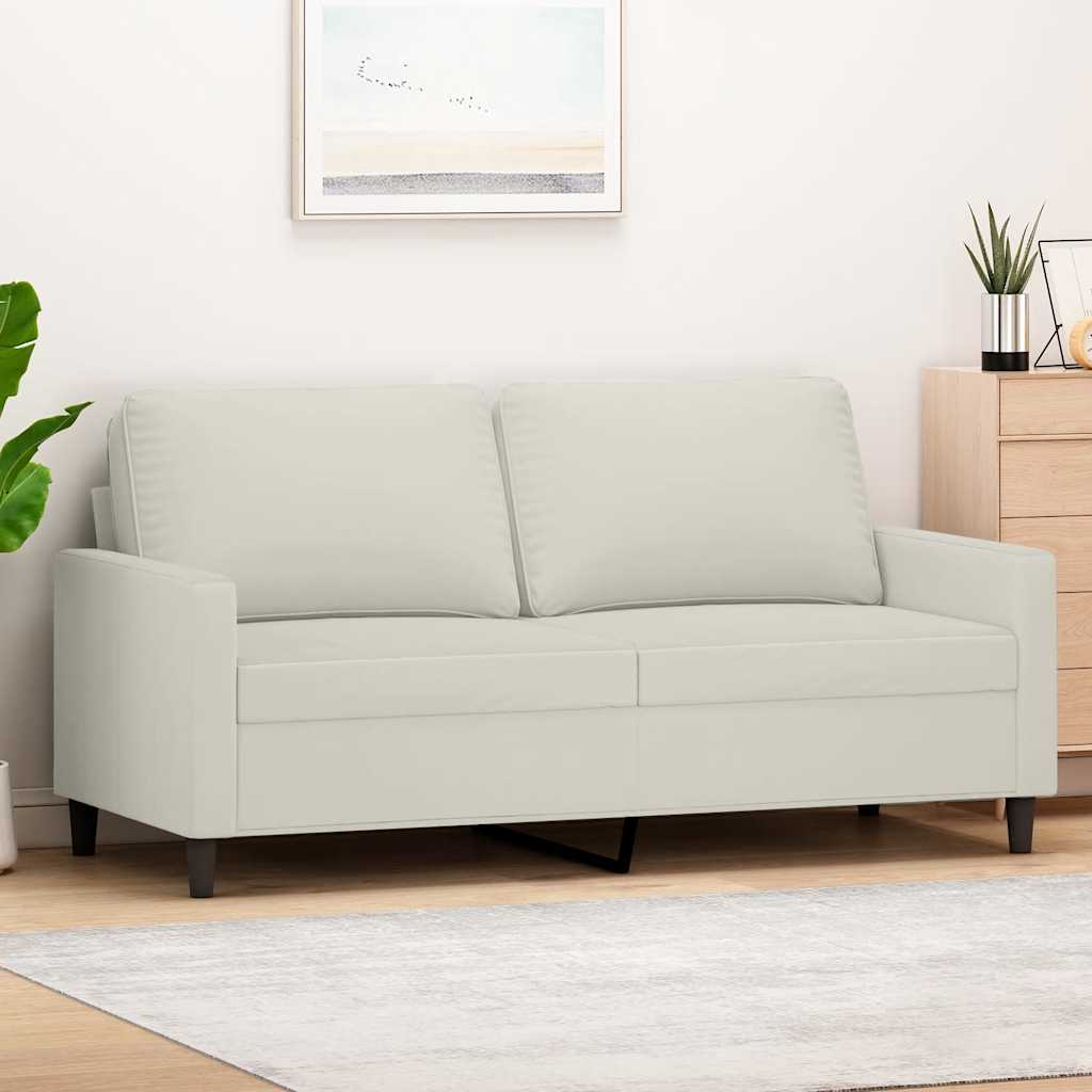 kétszemélyes krémszínű bársony kanapé 140 cm