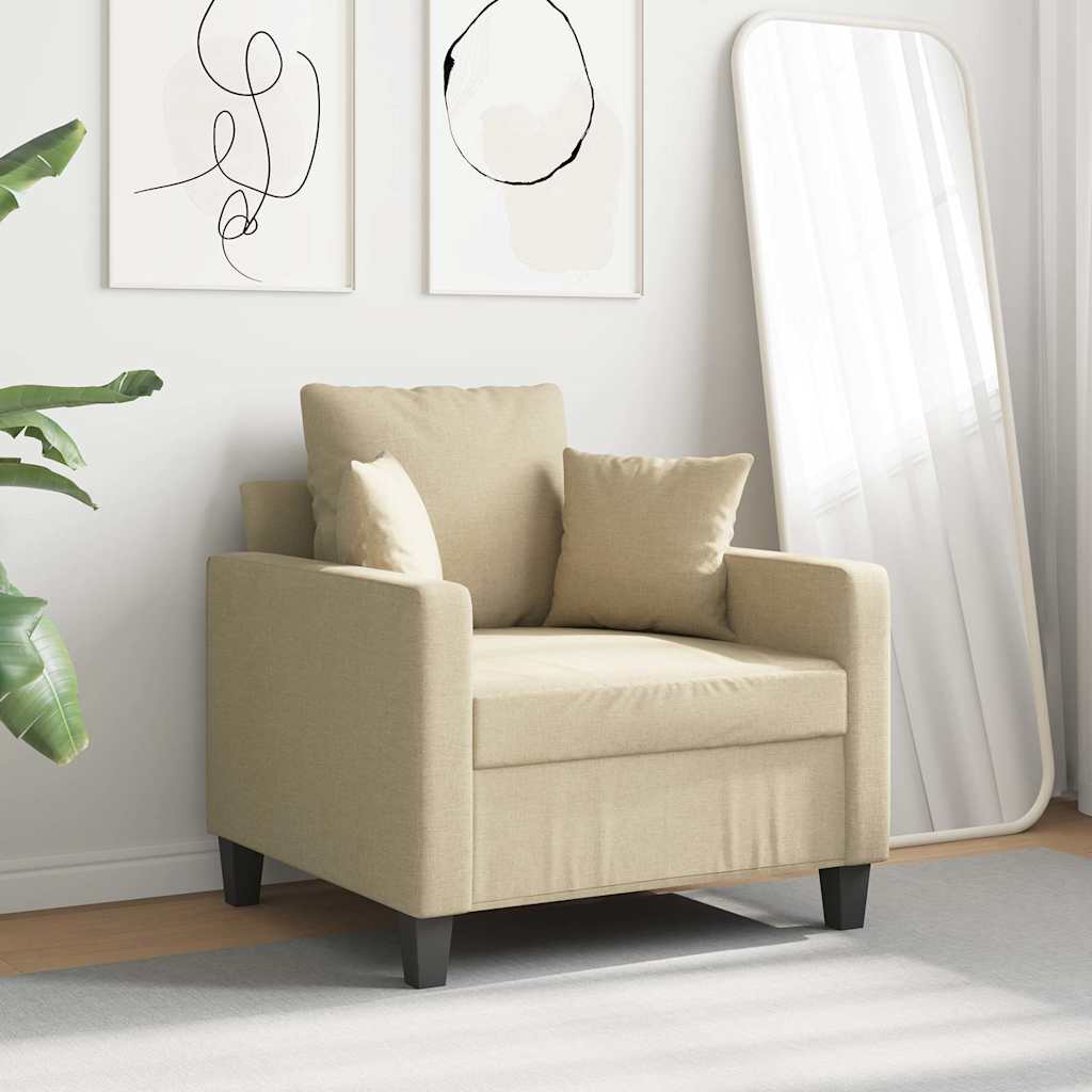krémszínű szövet kanapéfotel 60 cm