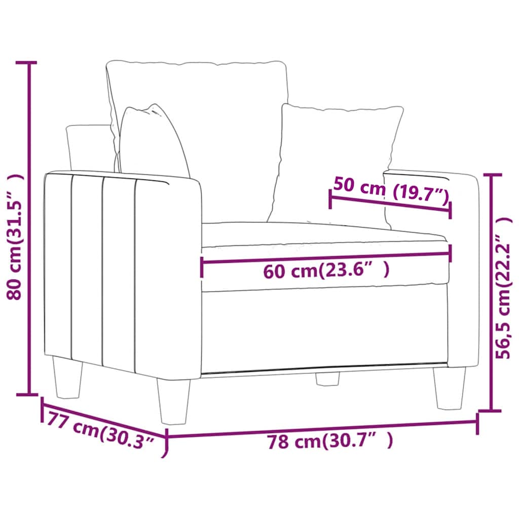 krémszínű szövet kanapéfotel 60 cm