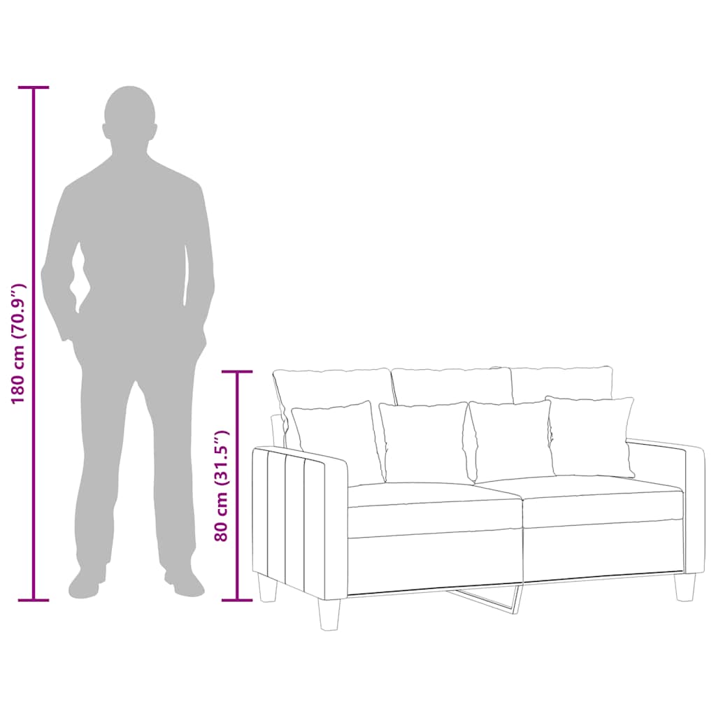 kétszemélyes krémszínű szövetkanapé 120 cm