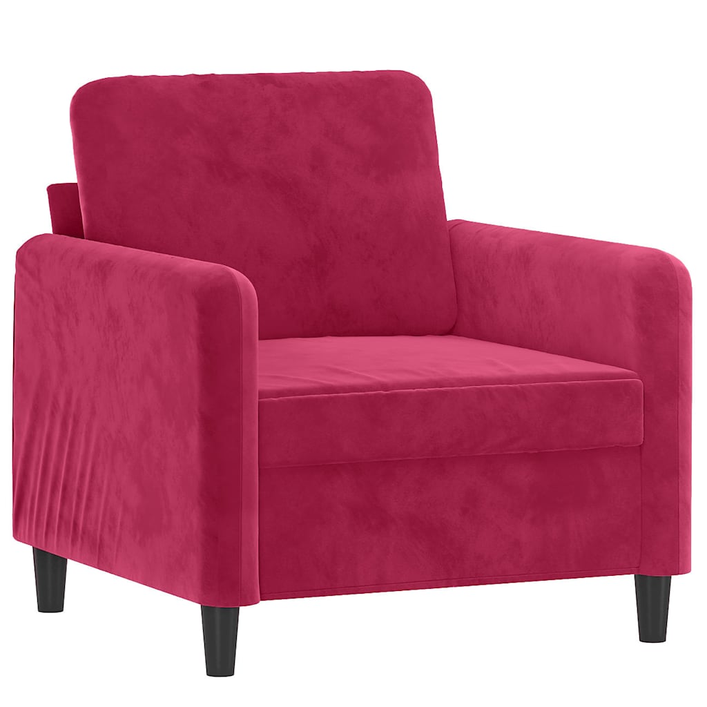 bordó bársony kanapéfotel 60 cm
