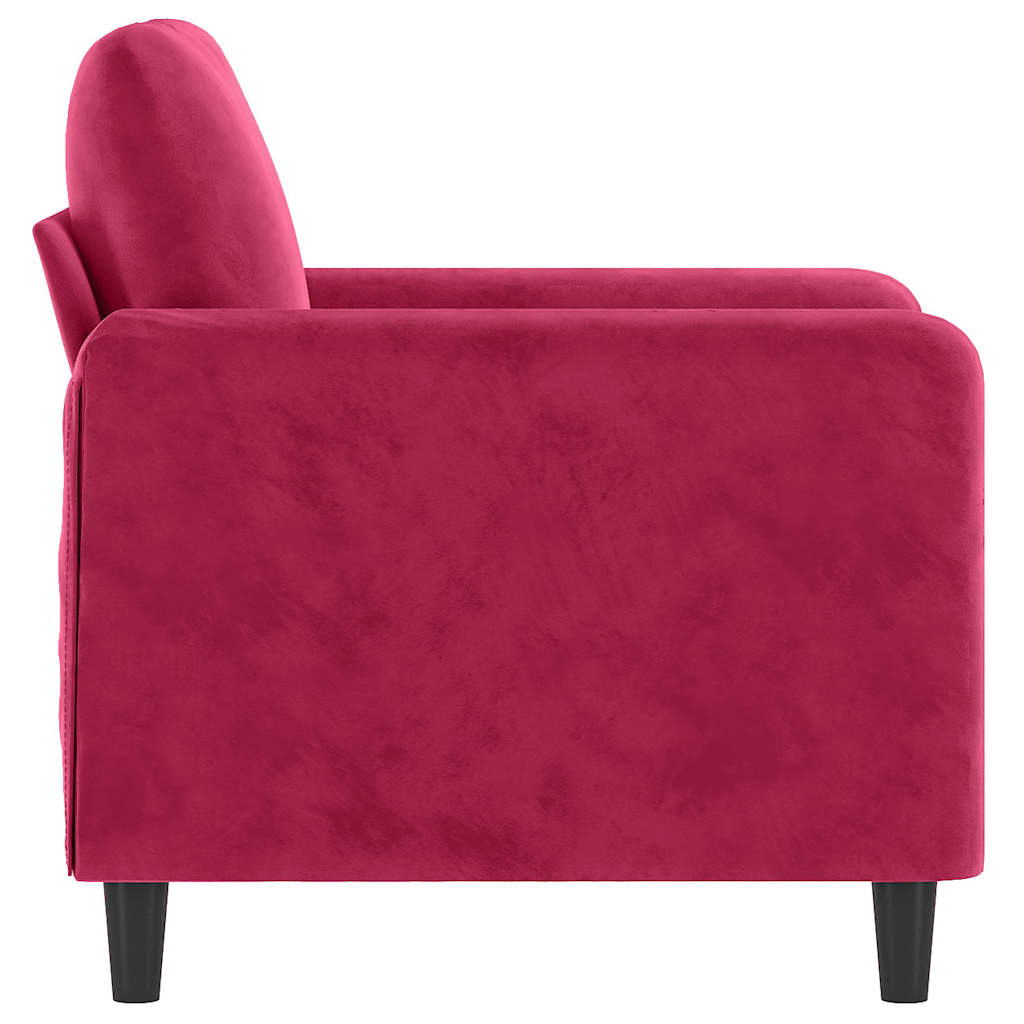bordó bársony kanapéfotel 60 cm