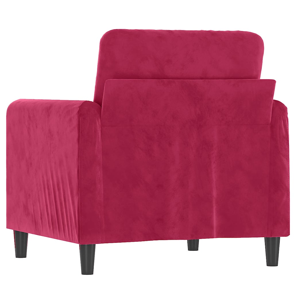 bordó bársony kanapéfotel 60 cm