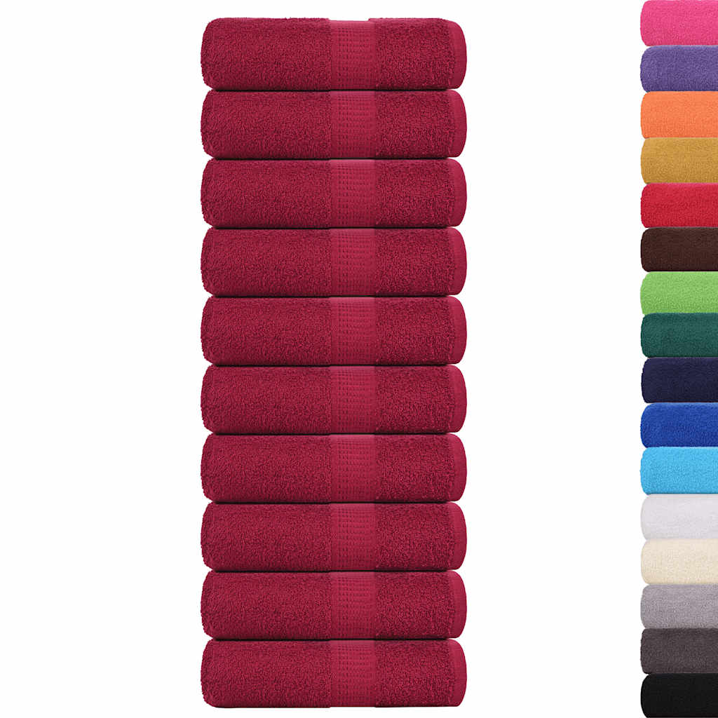 10 db bordó színű vendégtörölköző FROGN 30 x 50 cm 360 g/m²