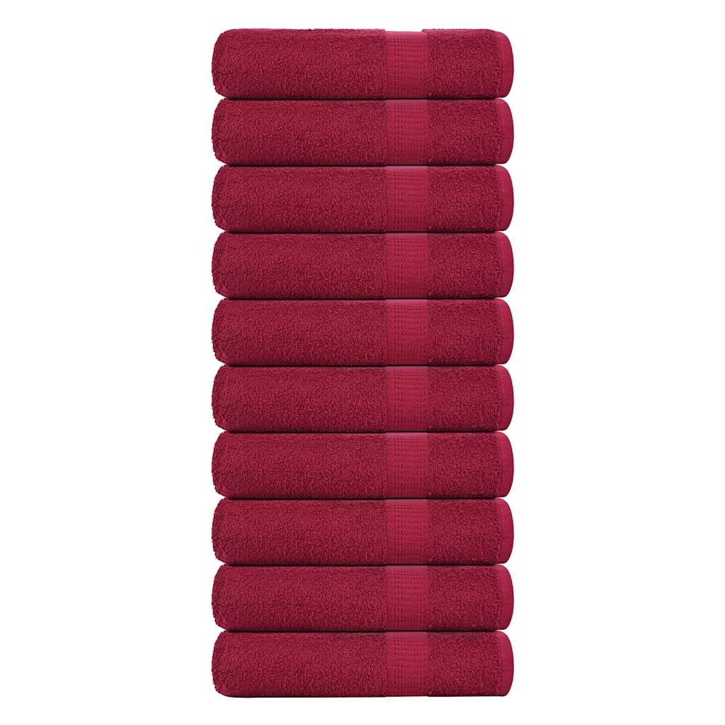 10 db bordói színű FROGN fürdőlepedő 100 x 150 cm 360 g/m²