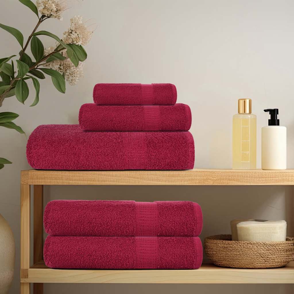 10 db bordói színű FROGN fürdőlepedő 100 x 150 cm 360 g/m²