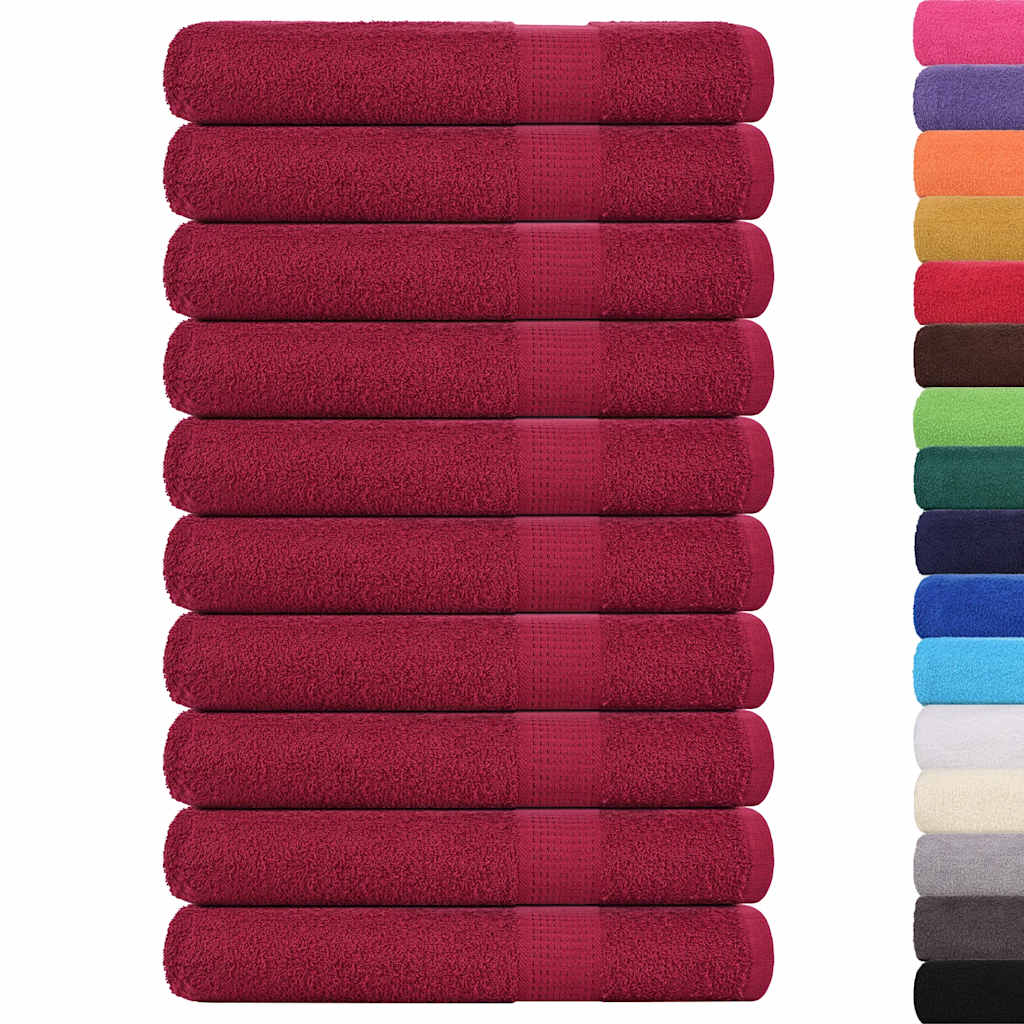 10 db FROGN szaunatörölköző bordó 80 x 200 cm 360 g/m²