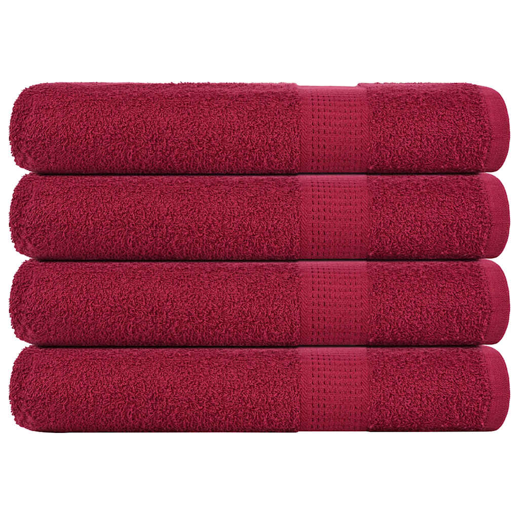 4 db FROGN törölköző bordó 100 x 200 cm 360 g/m²
