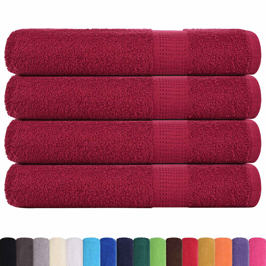 4 db FROGN törölköző bordó 100 x 200 cm 360 g/m²