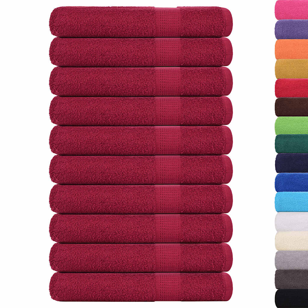 10 db FROGN törölköző bordó 100 x 200 cm 360 g/m²