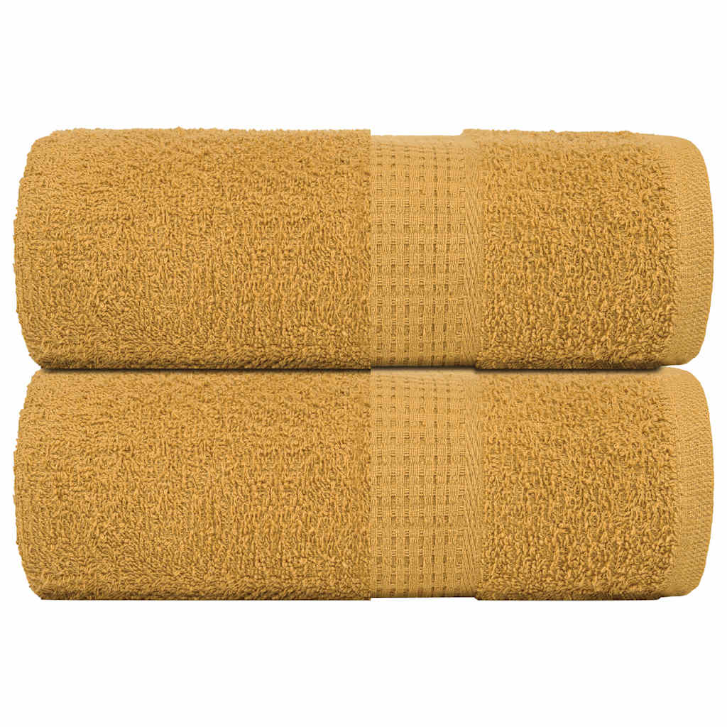 2 db arany színű FROGN mintás mosdótörölköző 30 x 30 cm 360 g/m²