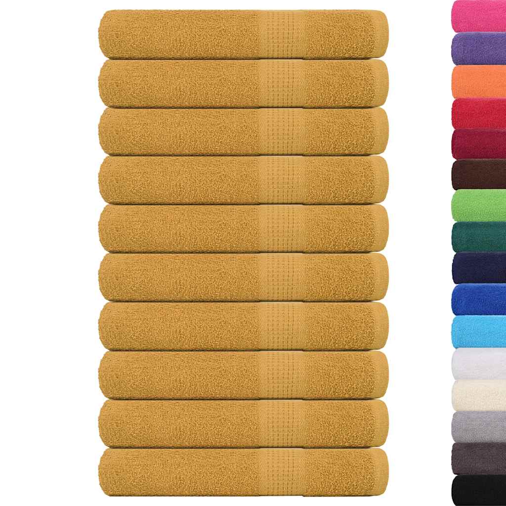 10 db FROGN törölköző arany 100 x 200 cm 360 g/m²