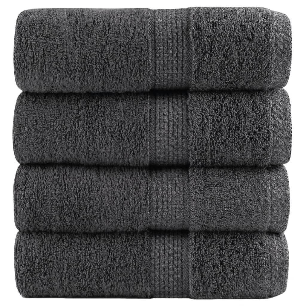 4 db prémium SOLUND mosdótörlő antracitszürke 30 x 30 cm 600 g/m²