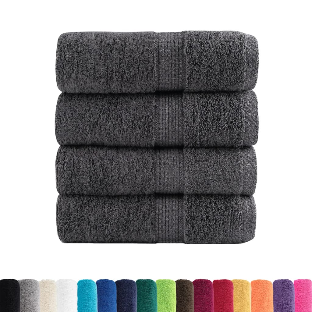 4 db prémium SOLUND mosdótörlő antracitszürke 30 x 30 cm 600 g/m²