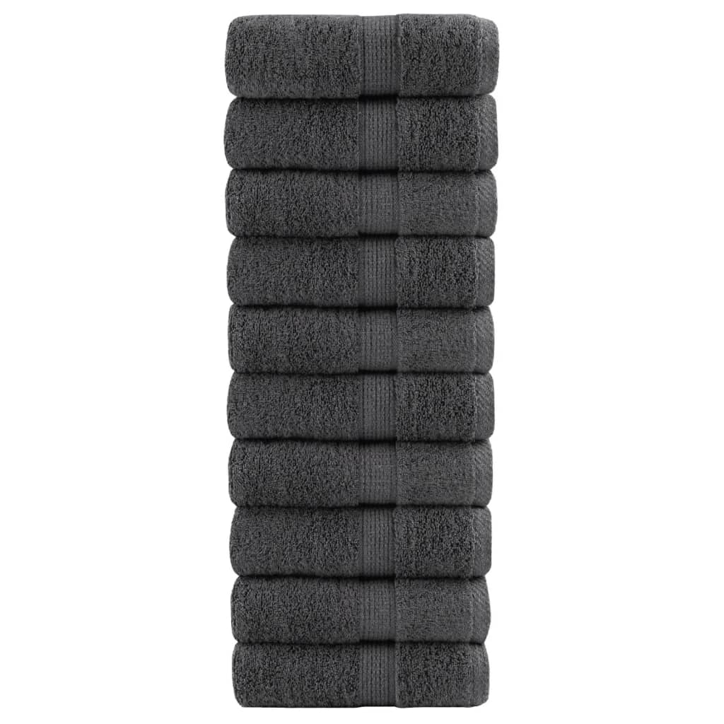 10 db prémium vendégtörölköző SOLUND antracitszürke 30 x 50 cm 600 g/m²