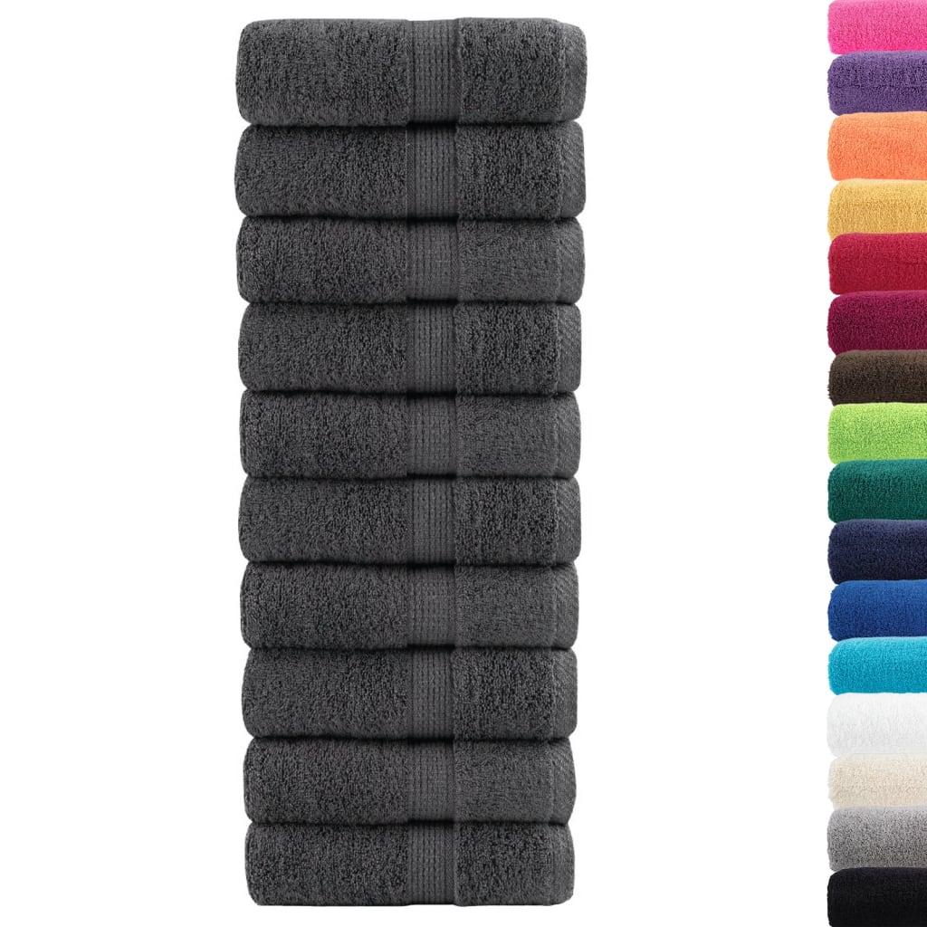 10 db prémium vendégtörölköző SOLUND antracitszürke 30 x 50 cm 600 g/m²