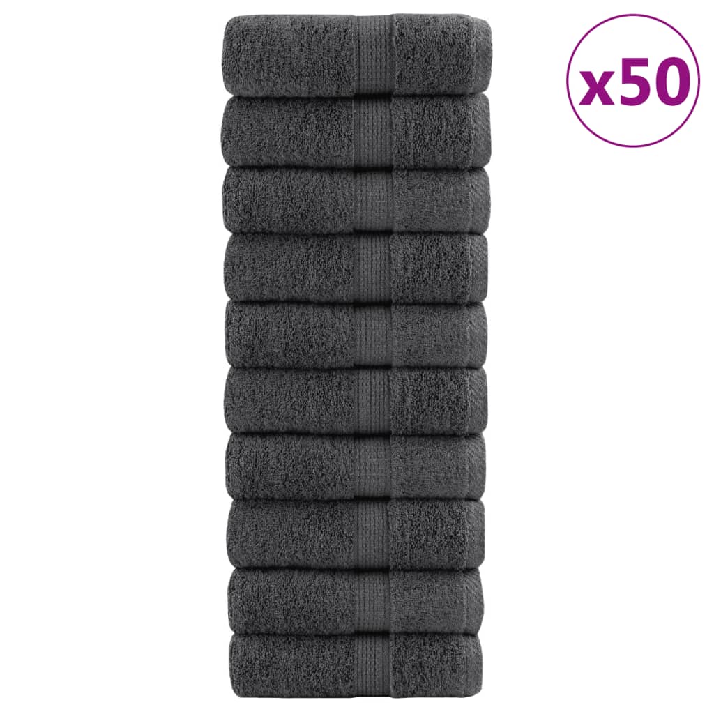 prémium vendégtörölköző SOLUND 50 db antracitszürke 30x50 cm 600 g/m²