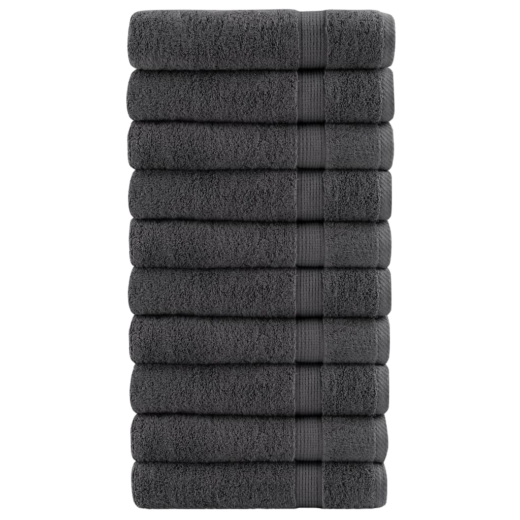 prémium kéztörlő SOLUND 10 db antracitszürke 50 x 100 cm 600 g/m²