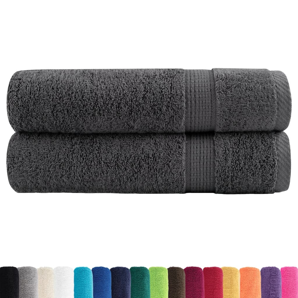 prémium fürdőlepedő SOLUND 2 db antracitszürke 70 x 140 cm 600 g/m²
