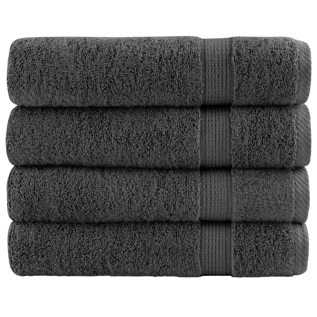4 db prémium fürdőlepedő SOLUND antracitszürke 70 x 140 cm 600 g/m²