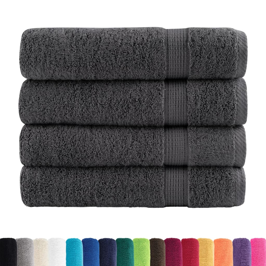 4 db prémium fürdőlepedő SOLUND antracitszürke 70 x 140 cm 600 g/m²