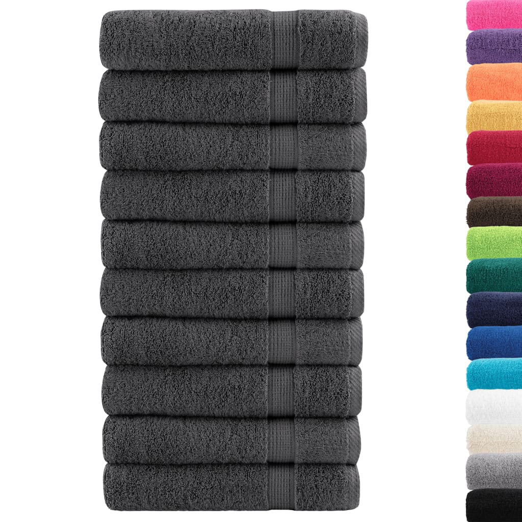 prémium fürdőlepedők SOLUND 10 db antracitszürke 70 x 140 cm 600 g/m²