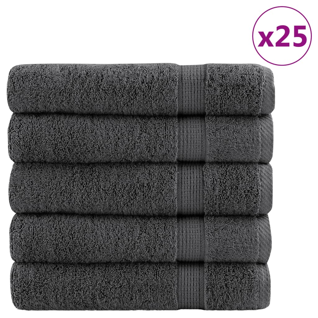 prémium fürdőlepedők SOLUND 25 db antracitszürke 70 x 140 cm 600 g/m²